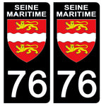 76 SEINE MARITIME - Stickers for license plates, available for CAR and MOTORCYCLE