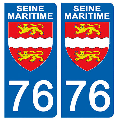 76 SEINE MARITIME - Stickers for license plates, available for CAR and MOTORCYCLE