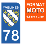 78 YVELINES - Stickers for license plates, available for CAR and MOTORCYCLE