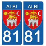 81 TARN, ALBI - License plate stickers, available for CAR and MOTORCYCLE