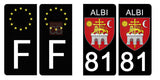 81 TARN, ALBI - License plate stickers, available for CAR and MOTORCYCLE