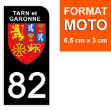 82 TARN et GARONNE - Stickers for license plates, available for CAR and MOTORCYCLE