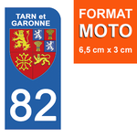 82 TARN et GARONNE - Stickers for license plates, available for CAR and MOTORCYCLE