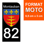 82 TARN et GARONNE, MONTAUBAN - Stickers for license plates, available for CAR and MOTORCYCLE