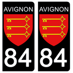 84 VAUCLUSE, AVIGNON - Stickers pour plaque d'immatriculation, disponible pour AUTO et MOTO