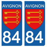 84 VAUCLUSE, AVIGNON - Stickers pour plaque d'immatriculation, disponible pour AUTO et MOTO