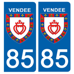 85 VENDEE - Stickers pour plaque d'immatriculation, disponible pour AUTO et MOTO