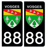 88 VOSGES - Stickers pour plaque d'immatriculation, disponible pour AUTO et MOTO