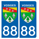 88 VOSGES - Stickers pour plaque d'immatriculation, disponible pour AUTO et MOTO