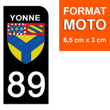 89 YONNE - Stickers pour plaque d'immatriculation, disponible pour AUTO et MOTO