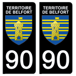 90 TERRITOIRE DE BELFORT - Stickers pour plaque d'immatriculation, disponible pour AUTO et MOTO