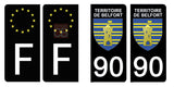 90 TERRITOIRE DE BELFORT - Stickers pour plaque d'immatriculation, disponible pour AUTO et MOTO