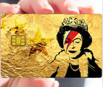 Tribute to Bowie Vs Banksy gold - credit card sticker