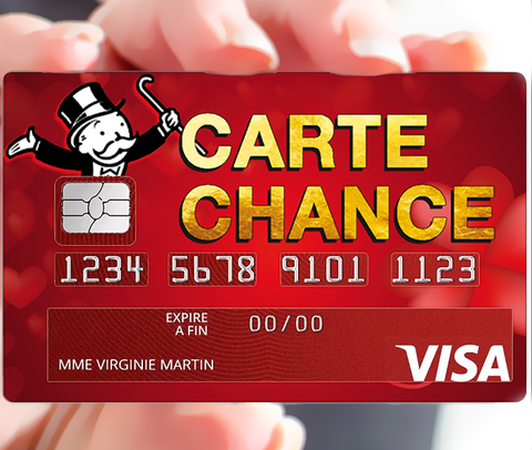 Carte Chance- sticker for credit card, 2 credit card formats available