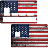American flag used- credit card sticker, 2 credit card formats available