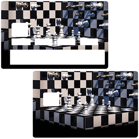 Chessboard-sticker for credit card, 2 credit card formats available 