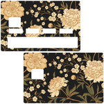 Golden flowers- credit card sticker, 2 credit card formats available