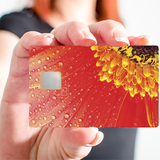 Red Daisy - credit card sticker, 2 credit card sizes available