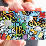 Graffiti bomb, Old School- credit card sticker, 2 credit card formats available
