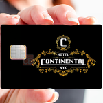 Hotel Continental, New York - credit card sticker, 2 credit card sizes available