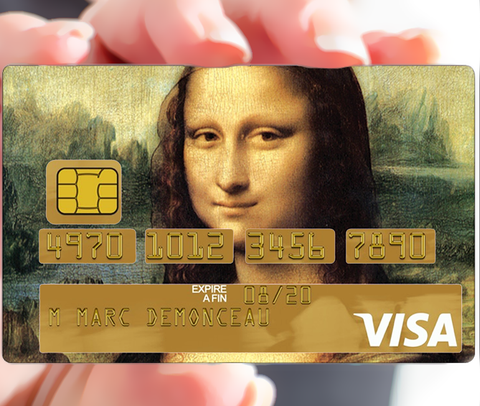 The Mona Lisa, Mona Lisa - credit card sticker, 2 credit card sizes available