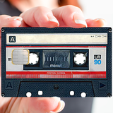 Audio cassette, K7- credit card sticker, 2 credit card formats available