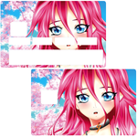 Manga Pink Hair - credit card sticker, 2 credit card sizes available
