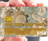 Golden bird - credit card sticker, 2 credit card formats available 