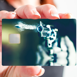 Pistol - credit card sticker, 2 credit card sizes available