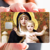 The virgin with lilies - credit card sticker