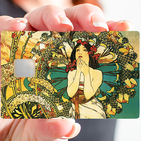 Woman, Art Deco- credit card sticker, 2 credit card formats available
