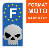 Sticker for EUROBAND MOTORCYCLE license plate - SKULL - blue or black