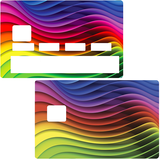 Rainbow wave - credit card sticker, 2 credit card sizes available