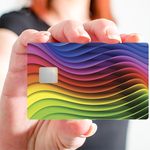 Rainbow wave - credit card sticker, 2 credit card sizes available