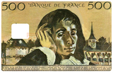 Pascal 500 francs - credit card sticker, 2 credit card formats available