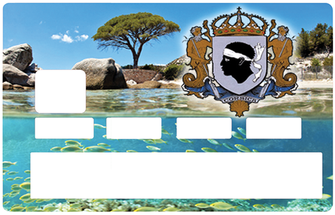 Between land and sea, Corsica- credit card sticker, 2 credit card formats available
