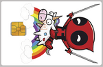 Tribute to Deadpool and his unicorn (fanart)- bank card sticker
