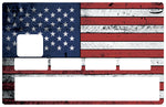 American flag used- credit card sticker, 2 credit card formats available