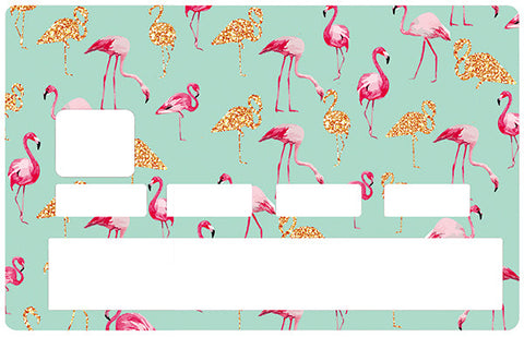 Les Flamants roses - credit card sticker, 2 credit card formats available