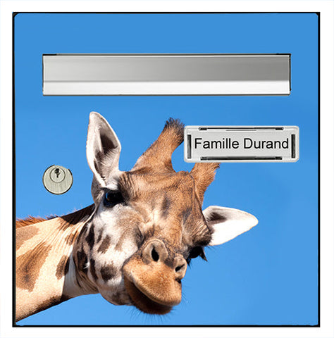 Sticker for letter box, The curious giraffe