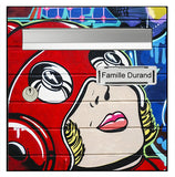 Sticker for letterbox, Graffiti lady