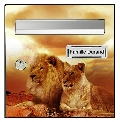 Sticker for letterbox, Lions