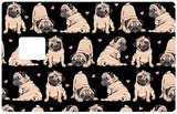 Pugs of love- credit card sticker, 2 credit card formats available