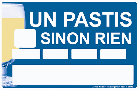 UN PASTIS SINO RIEN - credit card sticker, 2 credit card formats available