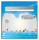 Sticker for letter box, The swimming pool