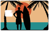 Surf, Beach and Coconut trees - credit card sticker, 2 credit card formats available