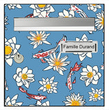 Sticker for letterbox, Carps and Flowers