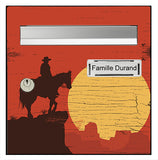 Letterbox Sticker, Cowboy at Sunset