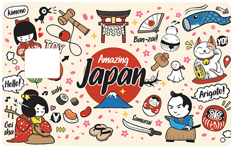 I love Japan- credit card sticker, 2 credit card formats available