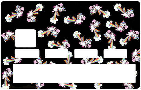 Farting Unicorns! - credit card sticker, 2 credit card formats available